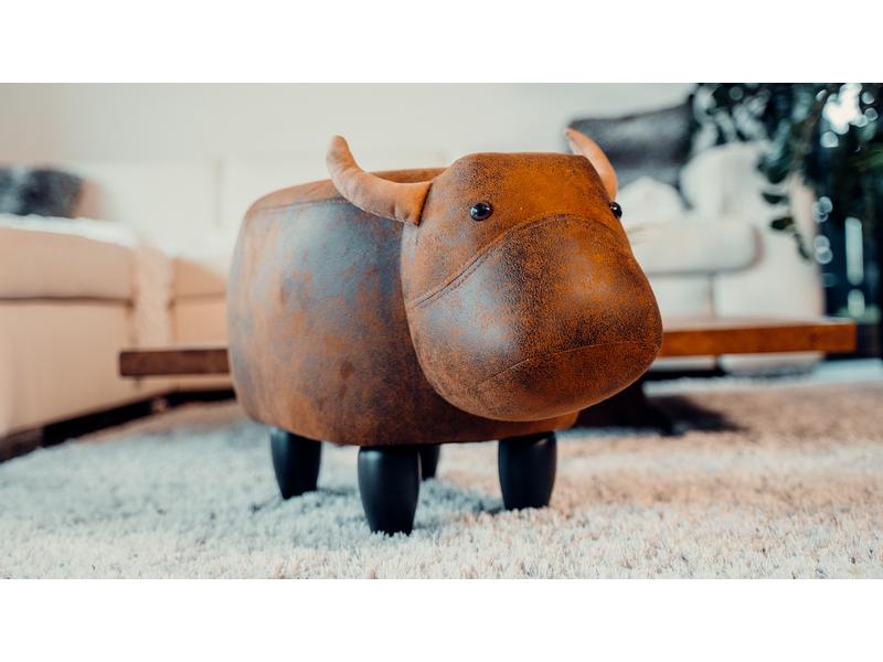 zoosy Kinderhocker Kuh Bruna Braun Taburett in Kuhform