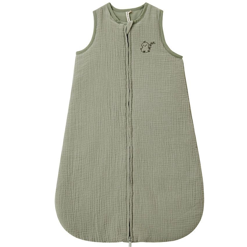 Gigoteuse TOG 2 broderie poussin en gaze de coton - Vert
