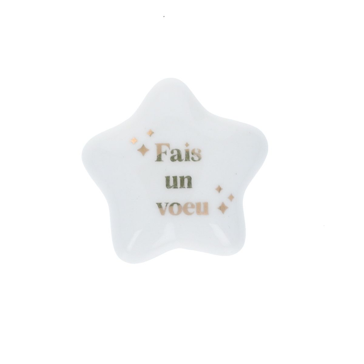 Étoile en céramique blanche et dorée 