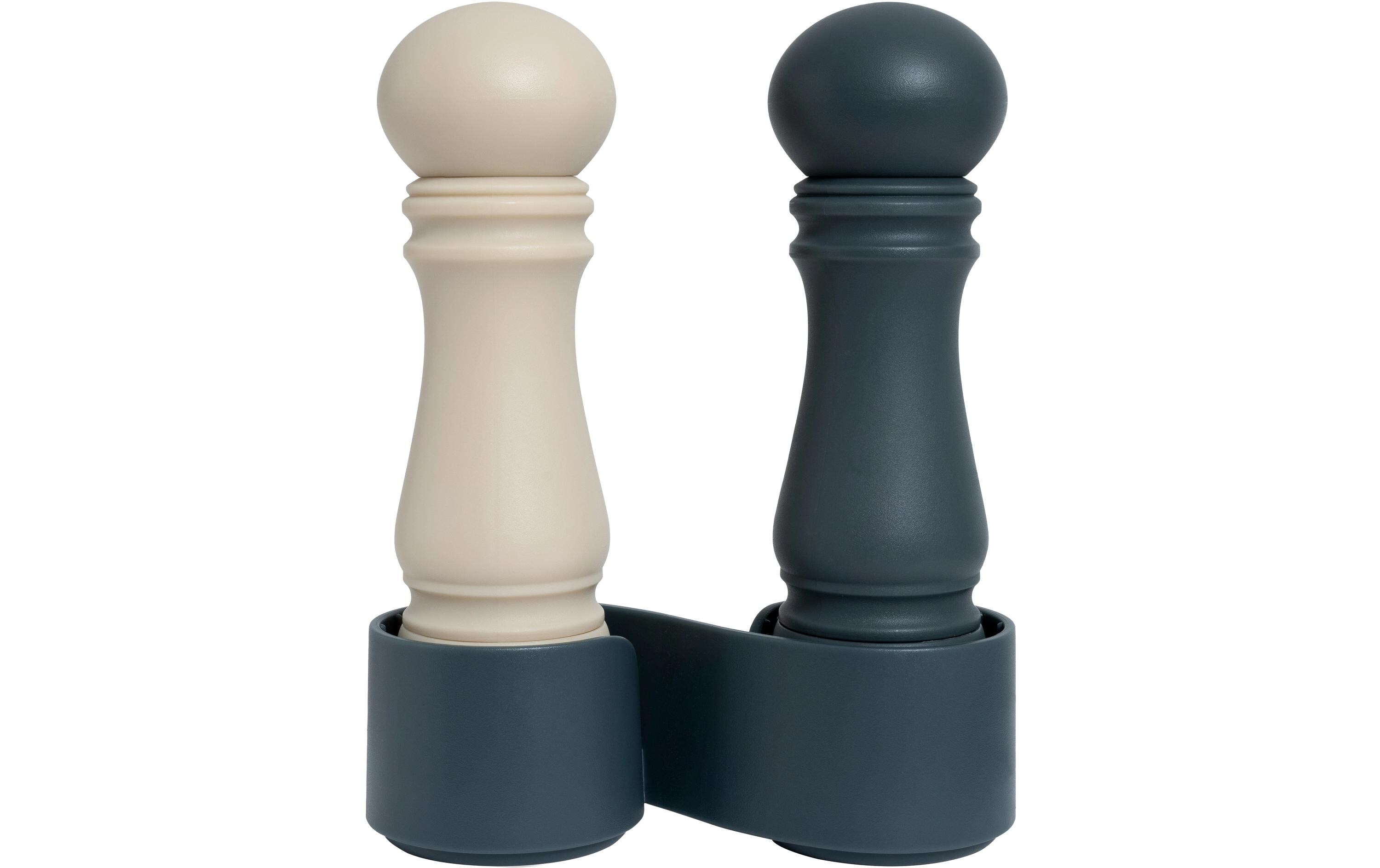 Salz- und Pfeffermühle Mini Grinder Set Blueberry/GarlicMini-Mühlen-Set mit Ständer