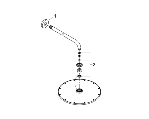 GROHE Rainshower Cosmopolitan 310 26066000 douchekopset, Ø 31 cm, inclusief 38 cm douchearm, chroom
