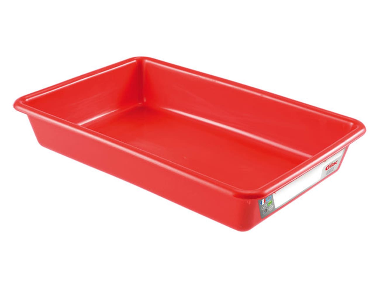 Bac plat 5 L rouge - norme HACCP - 43 x 28 x ht 7 cm - Gilac