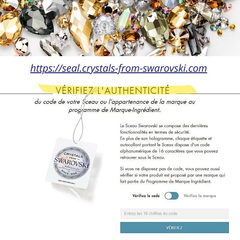 Collier orné de cristaux Swarovski avec pierre crystal Blanc en plaqué Or blanc et rhodié