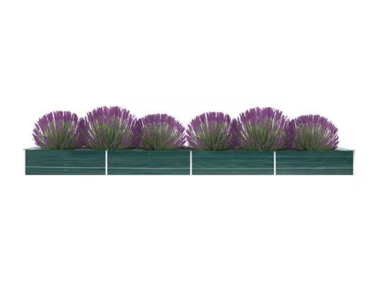 Lit surélevé de jardin Acier galvanisé 600x80x45 cm Vert