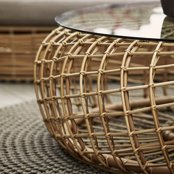 Cane-line - Nest Hocker / Beistelltisch Outdoor, Ø 67 cm, lava grey