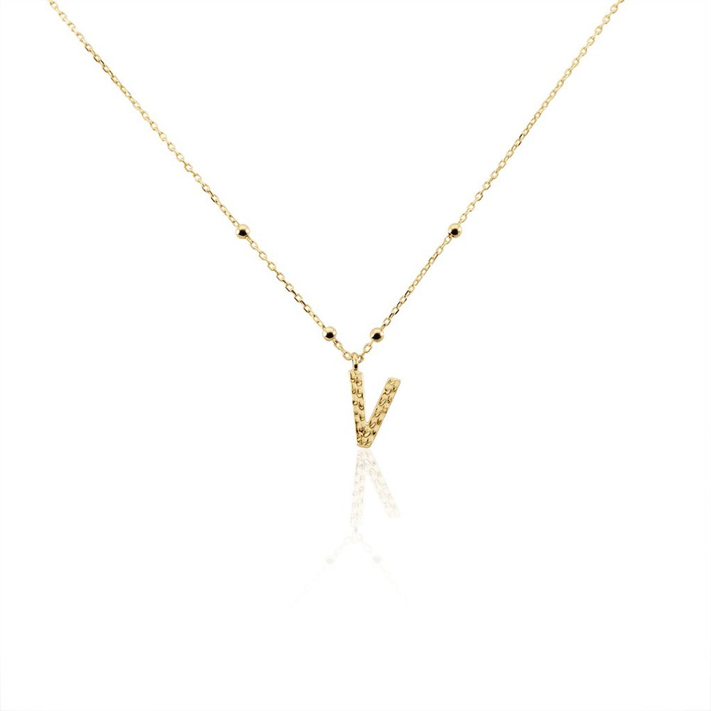 Collier Plaqué Or Jaune Lettra