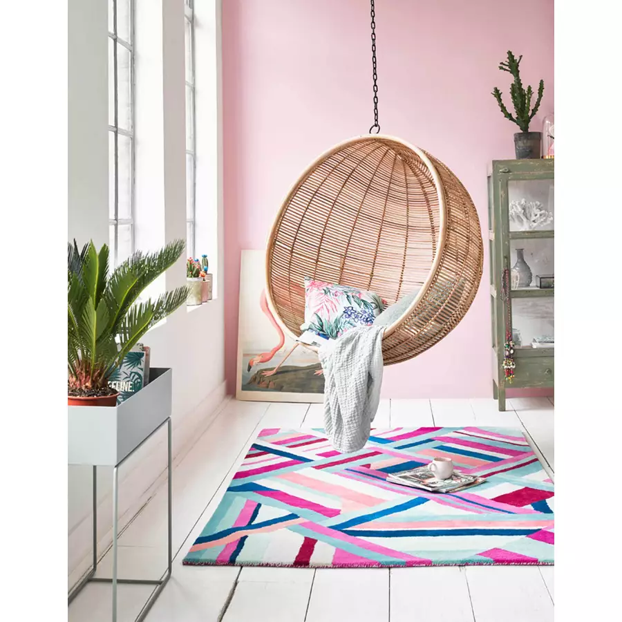 Accessorize Kurzflorteppich Linear blau