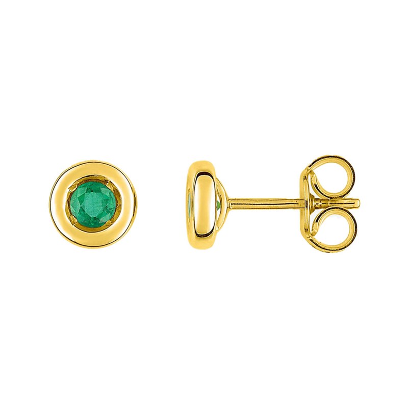 Boucles d'oreilles Femme - émeraude - Or 18 Carats
