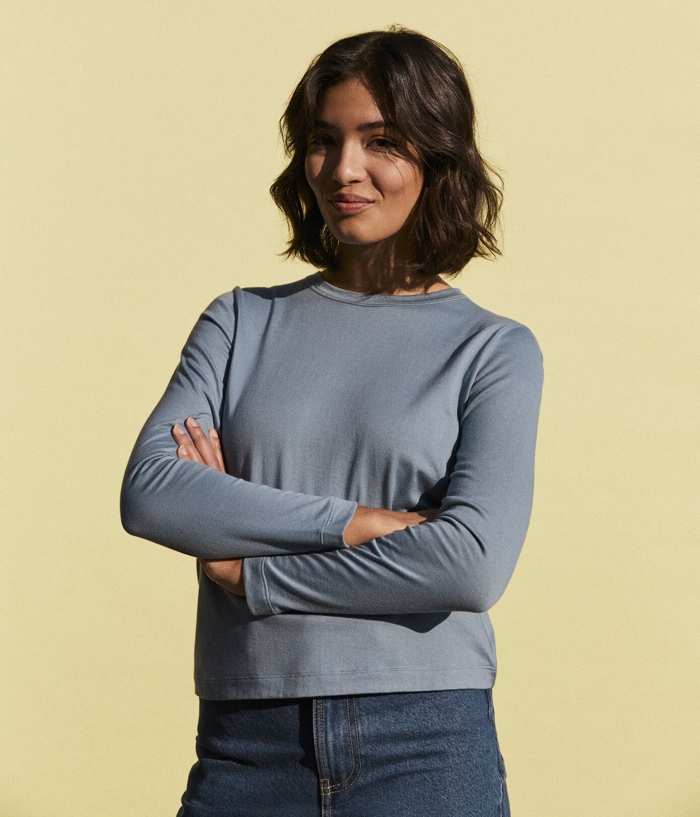 Tee-shirt L'ICONIQUE chaud col rond en coton Femme