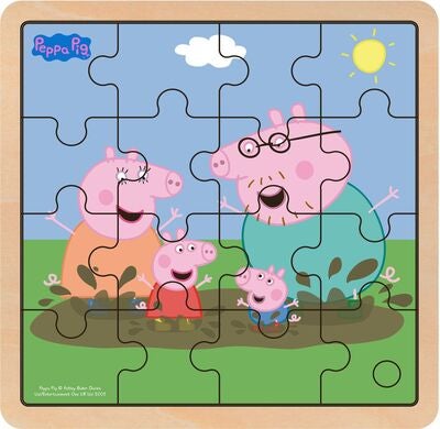 Peppa Gris Trepuslespill 16 Brikker Muddy