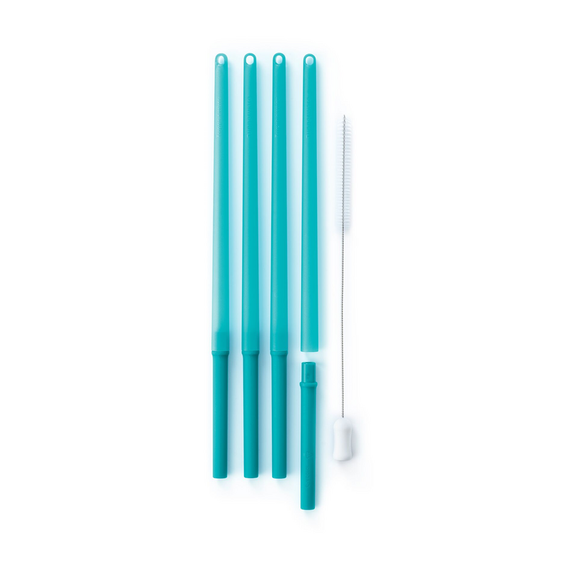 Eco+ Straw Duo Zwei nachhaltige, längenverstellbare Trinkhalme aus recyceltem Material