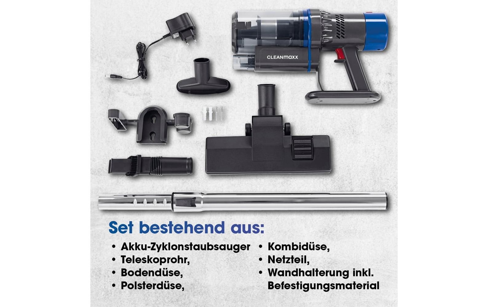 Akku-Hand- und Stielsauger Grau / BlauAkku-Zyklon-Staubsauger