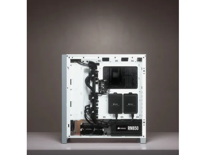 Corsair iCUE 4000X RGB – Miditower - ATX - ingen strømforsyning - Hvid - USB/Lyd
