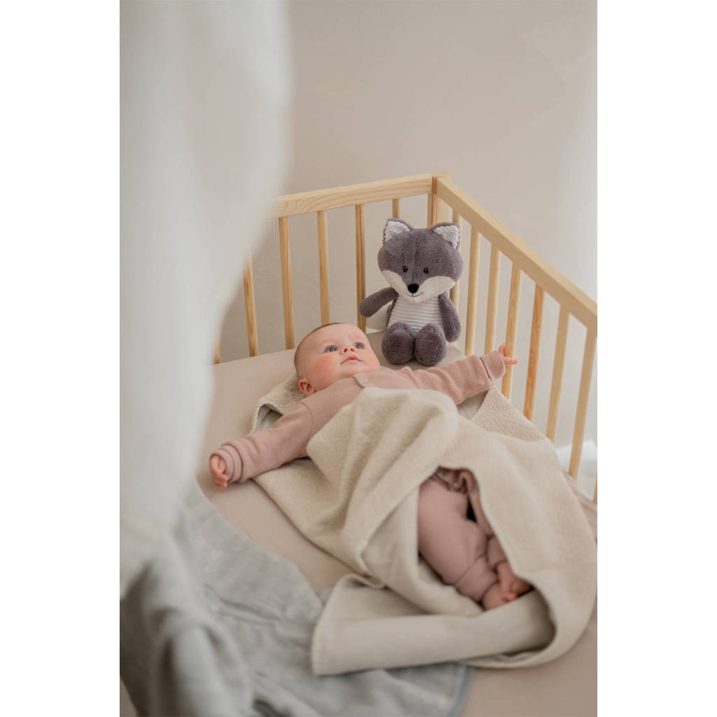 hartslagknuffel robin vos grijs pluche - knuffel 22 cm