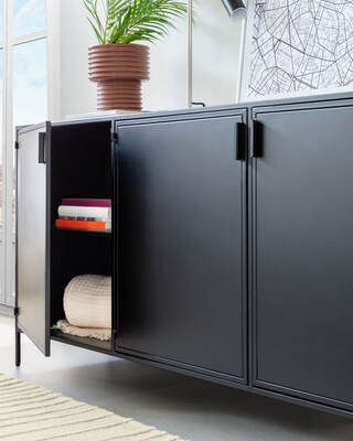 Kave Home Sideboard SHANTAY 160 x 72 cm Stahl schwarz