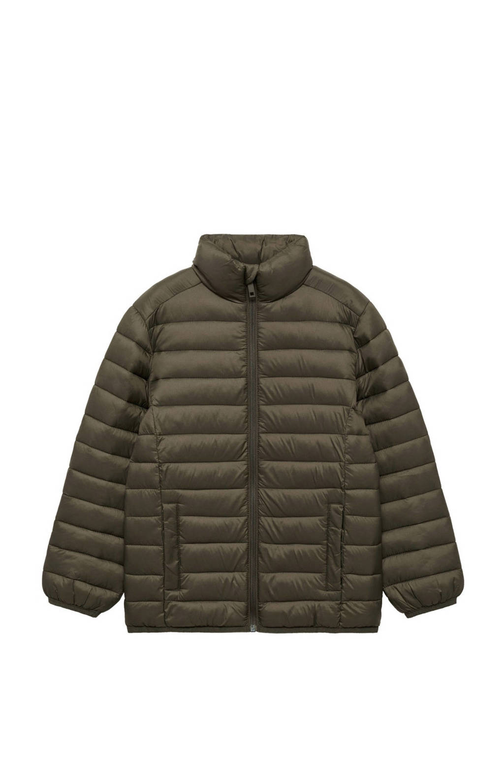 Mango Kids gewatteerde winterjas olijfgroen