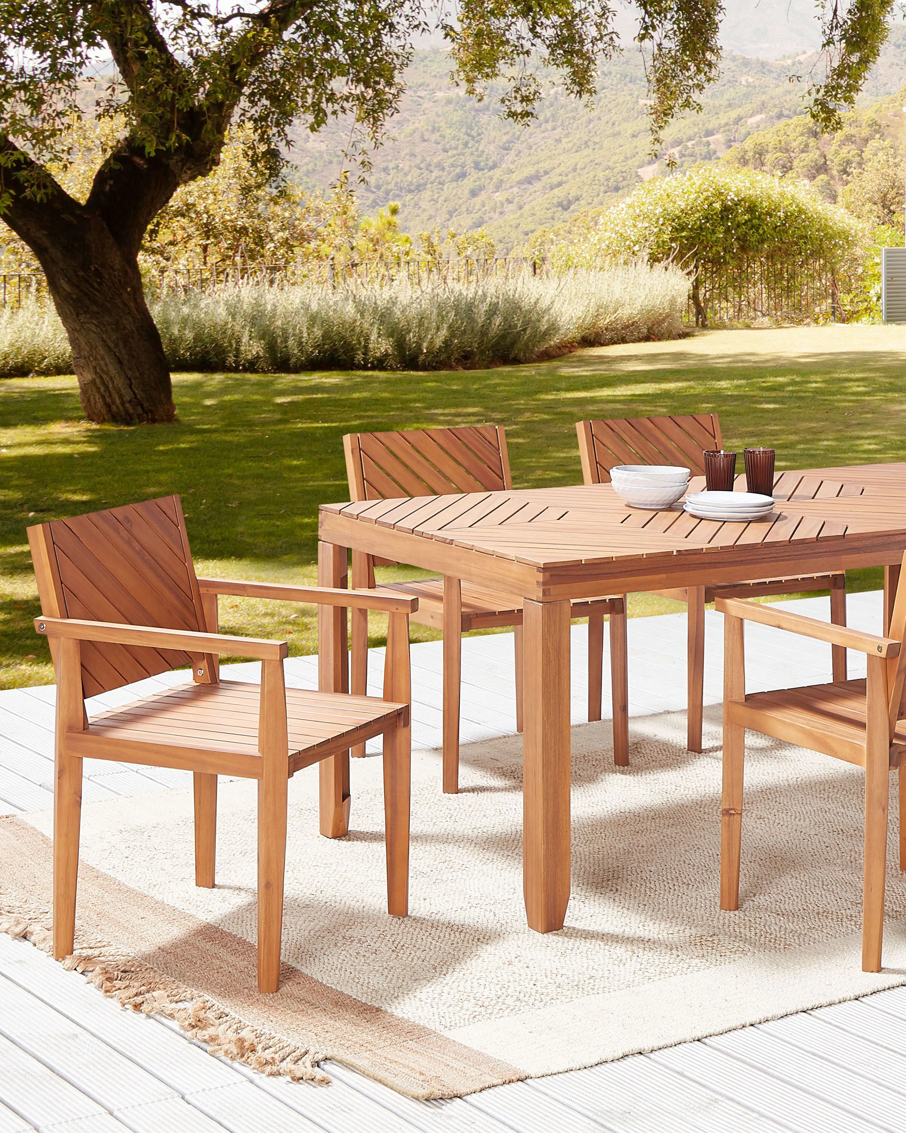 Set van 4 tuinstoelen BARATTI Acaciahout Bruin