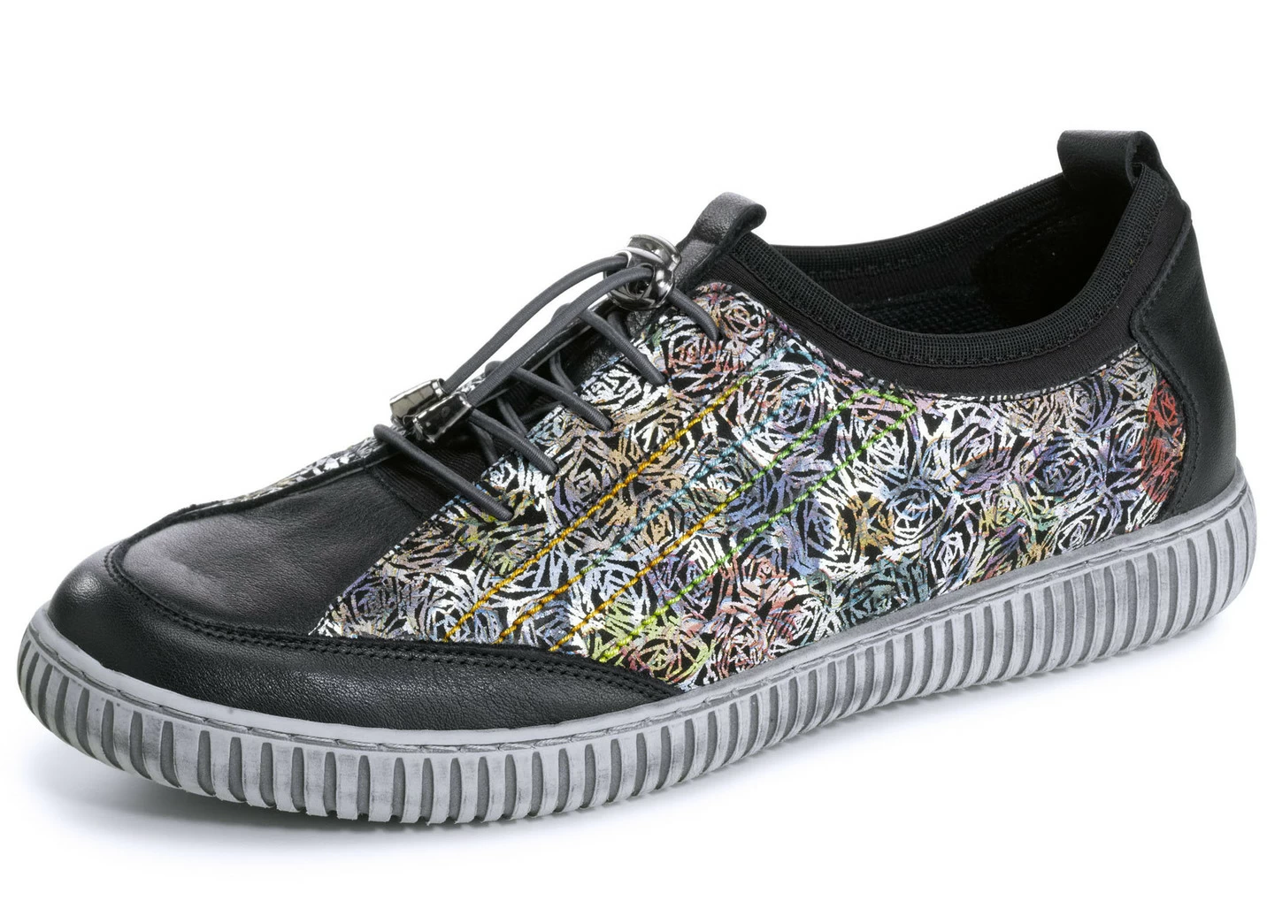 Gemini Sneaker aus teilweise floral bedrucktem Rindleder