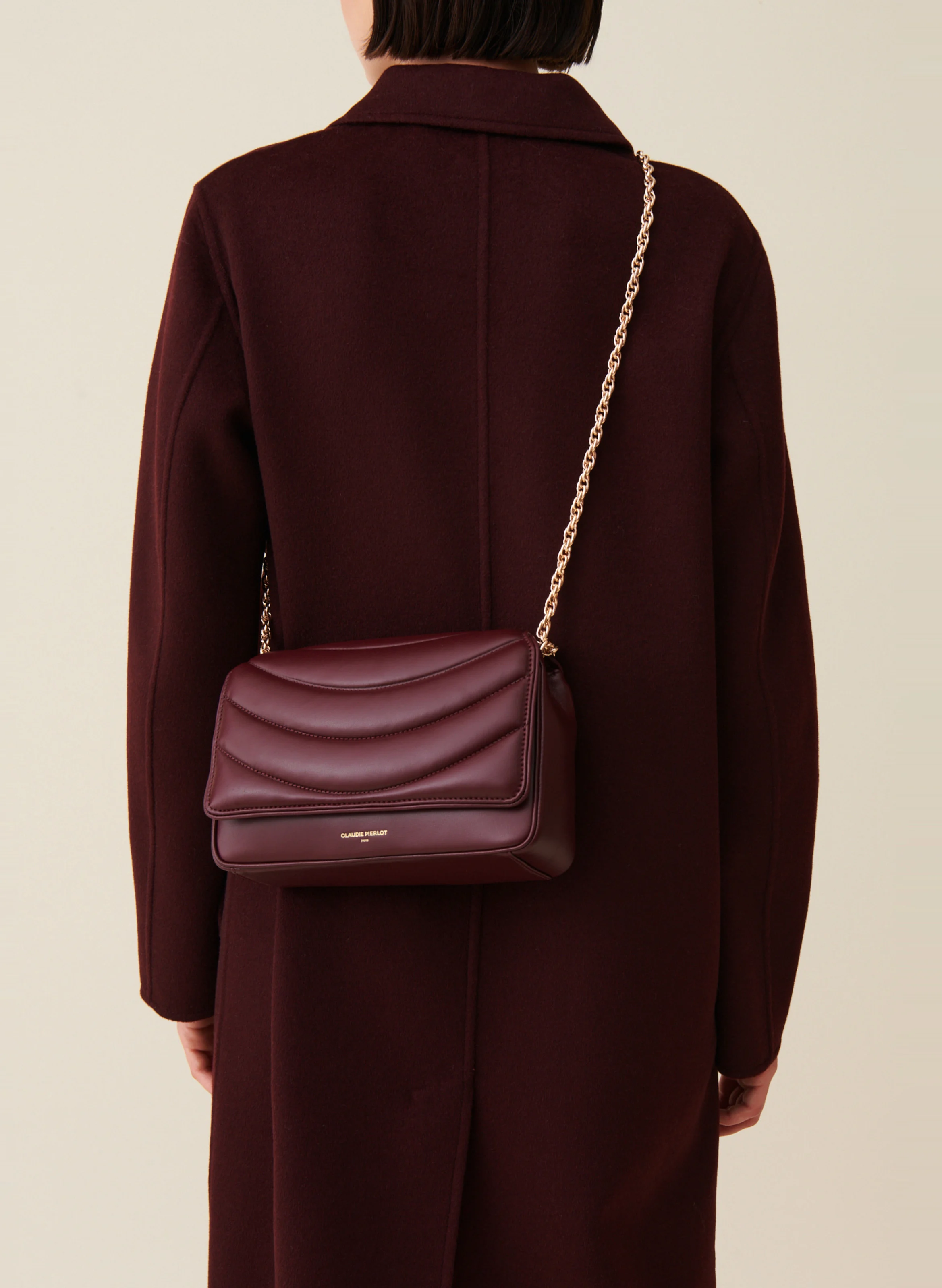 Sac bandoulière en cuir matelassé| Rouge