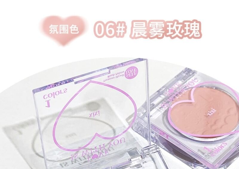 xixi - Peach Heart Monochrome Cheek Blusher - 4-6