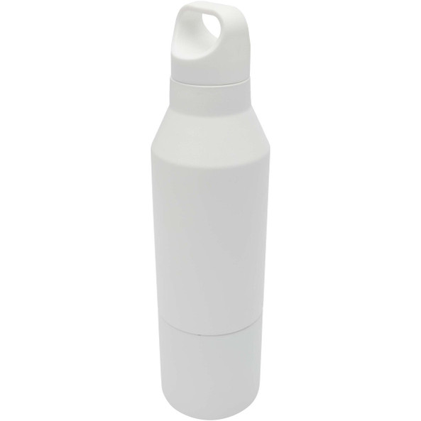PF Concept 100840 - Bouteille isotherme Odessy de 600 ml en acier inoxydable recyclé RCS avec gobelet de 300 ml