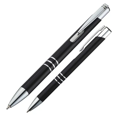 Macma Kugelschreiber aus Aluminium, schwarz, 50 Stück