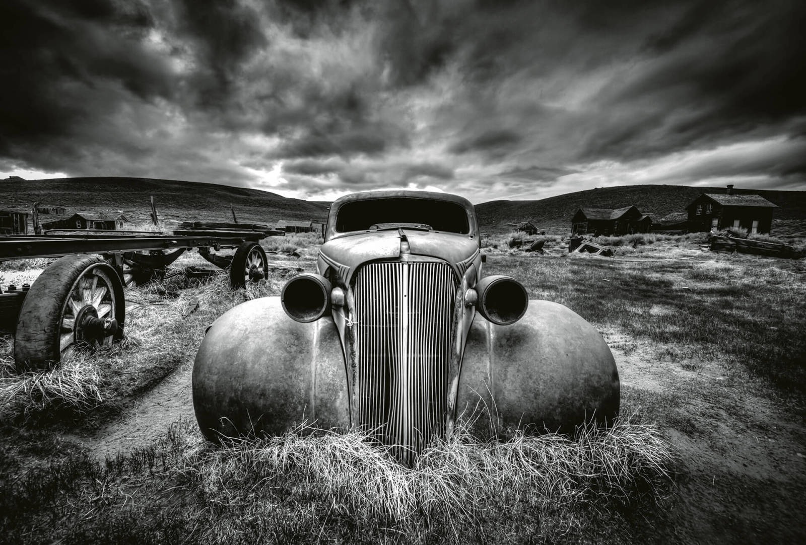 Fototapete DESIGNWALLS 2.0 - schwarz-weiß - Oldtimer - 2,6 Meter