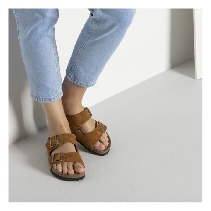 BIRKENSTOCK Sandales Arizona SFB Cuir Suède Chaussant Etroit  | Mink