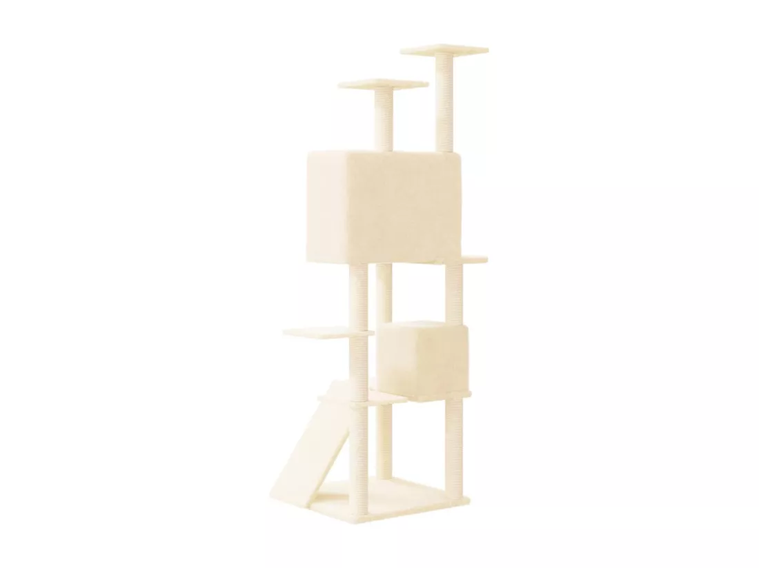 Arbre à chat avec griffoirs en sisal Crème 153 cm