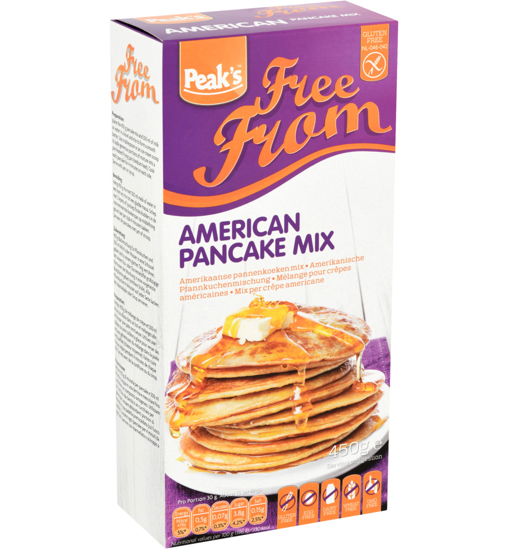 Peaks American Pancake Mix Glutenvrij (450 gr)