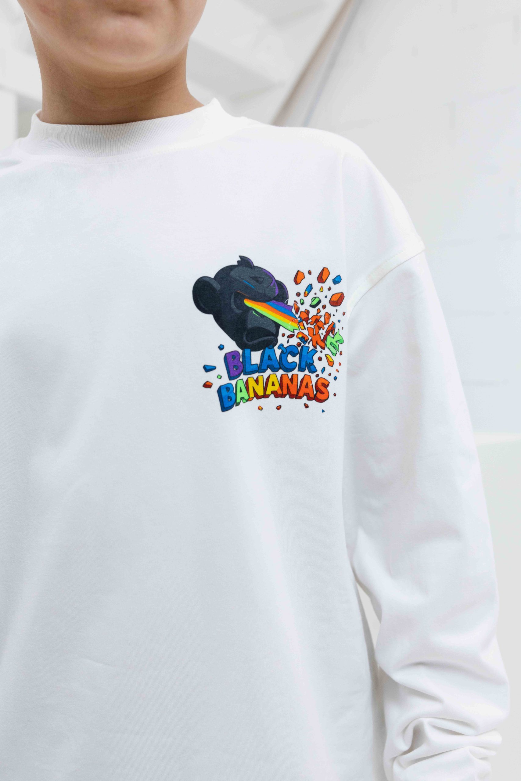 Black Bananas Laser Longsleeve Kids Wit