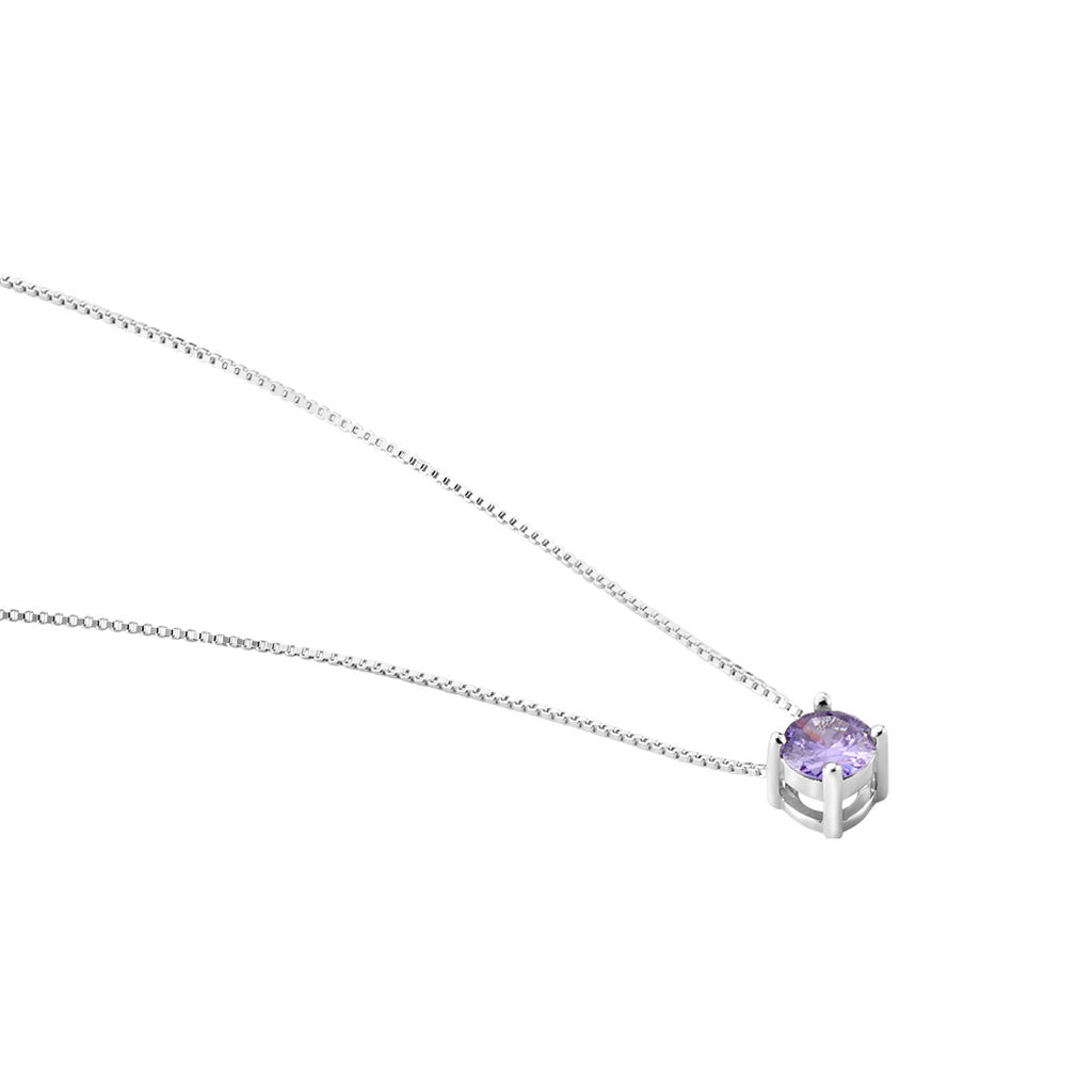 Collier Rio Santa Teresa Argent Blanc Oxyde De Zirconium Violet