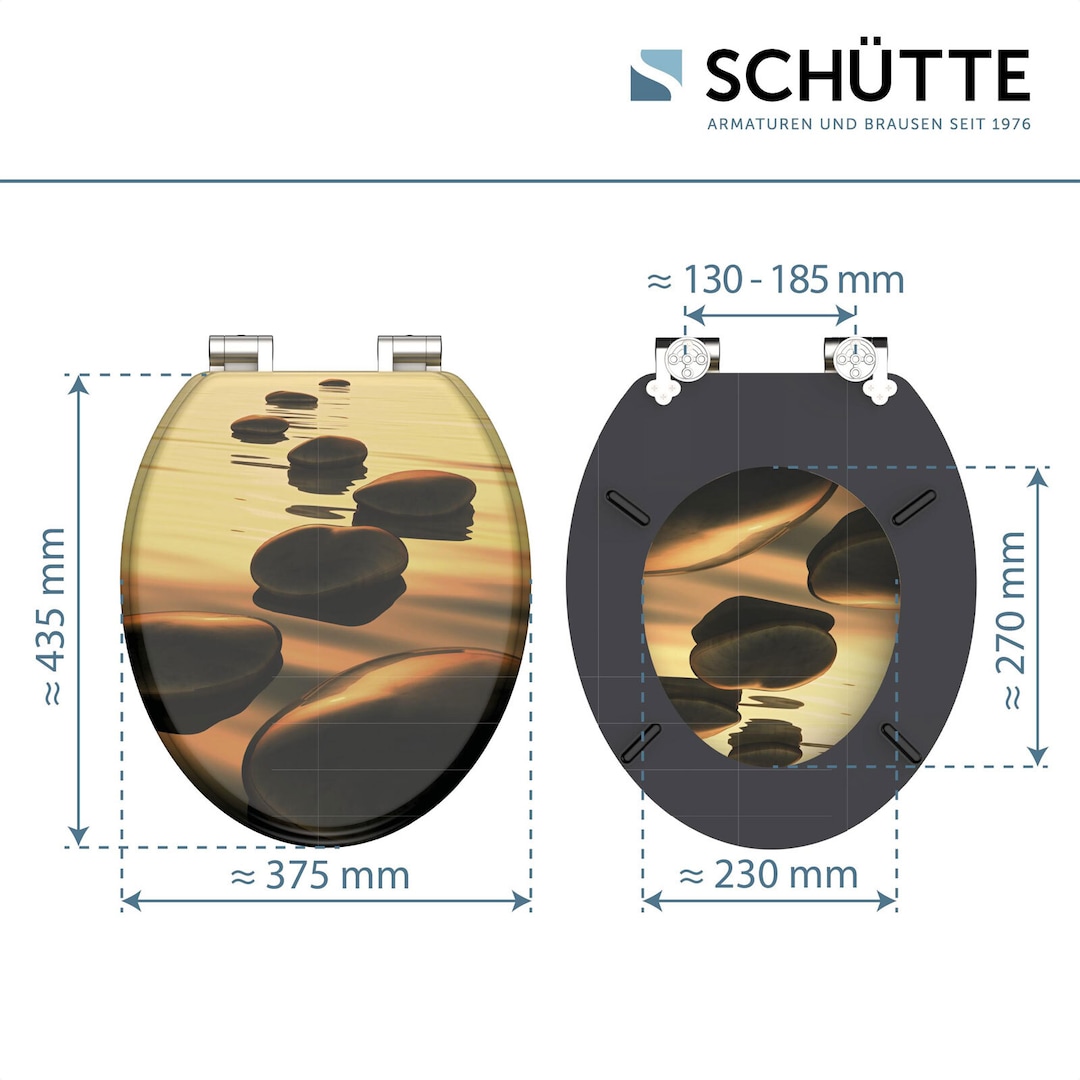 SCHÜTTE WC-Sitz Sea Stone ca. 37,5 x 3 x 44,5 cm