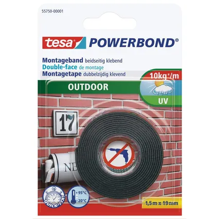 tesa Powerbond Montageband Outdoor 1,5mx19mm