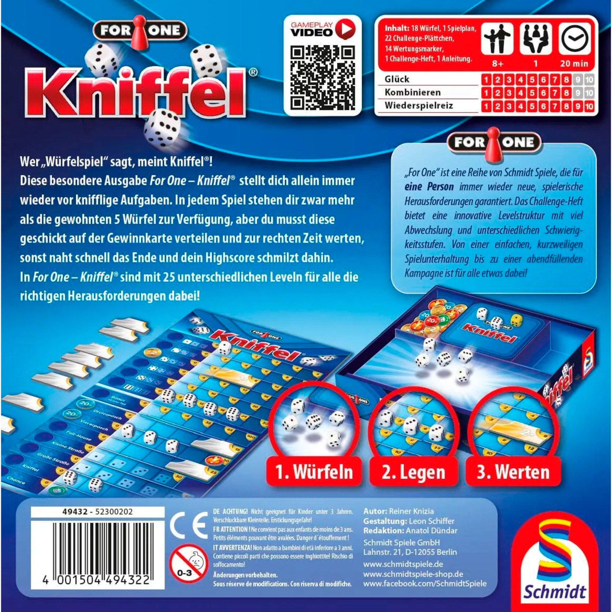 Schmidt Spiele Würfelspiel For One - Kniffel