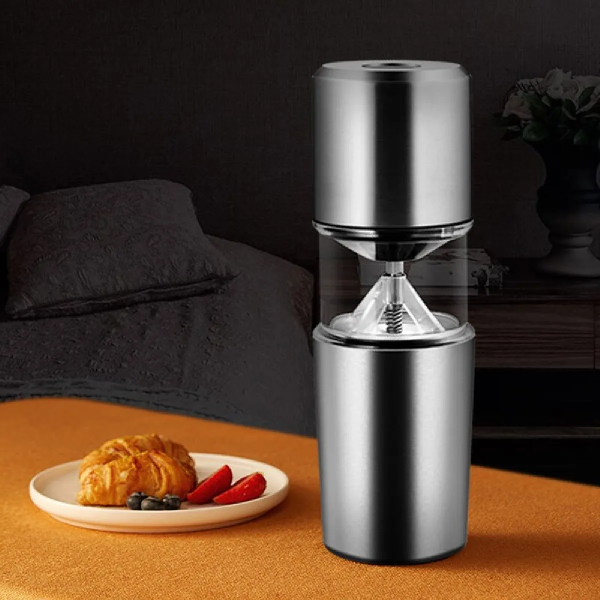 Universal Moulin à café électrique en acier inoxydable 304 Petit moulin à café à grains rechargeable USB