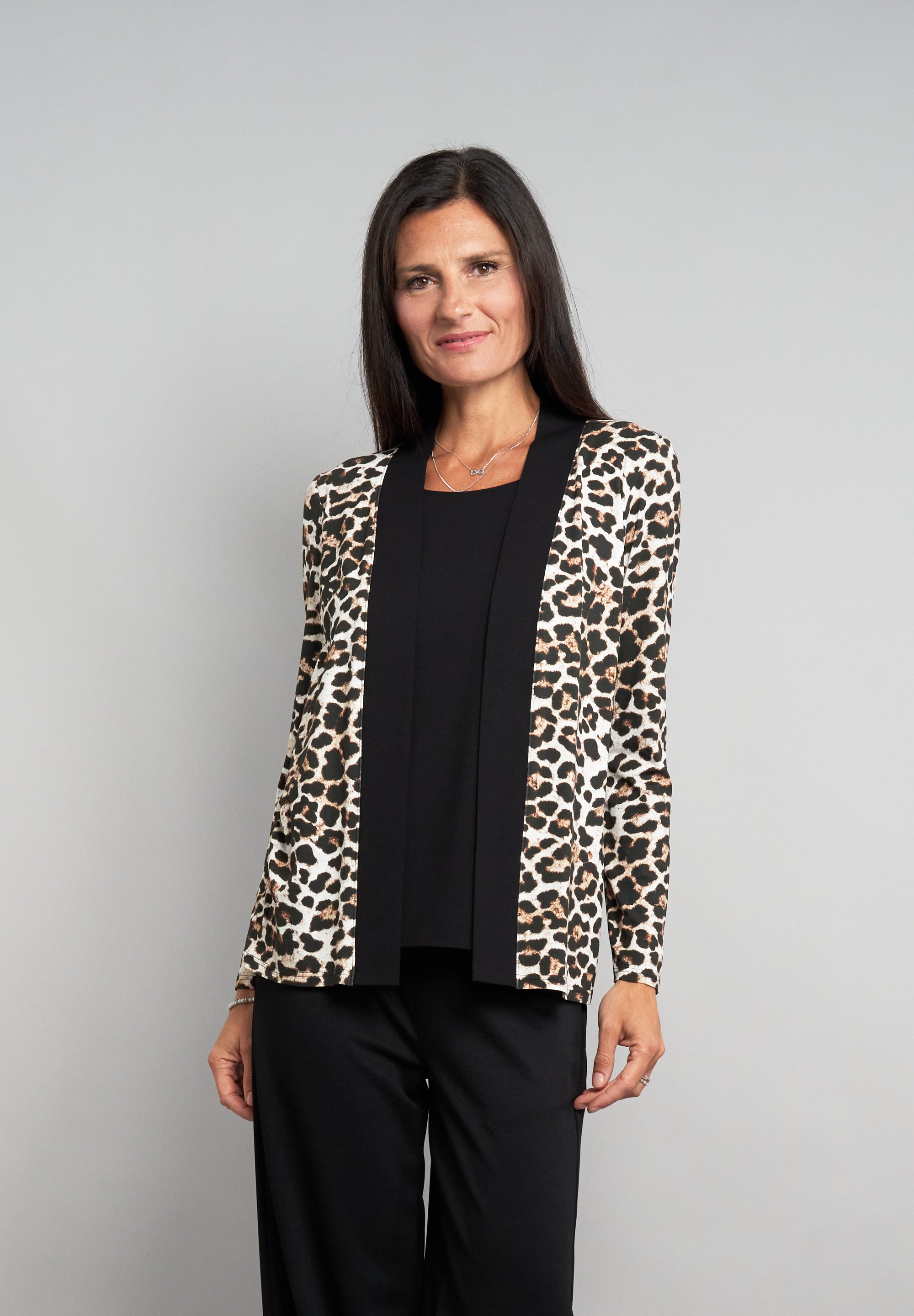 Seidel Moden Shirtjacke »Exklusiv bei OTTO«, offen, ohne Verschluss und mit Animal-Leo-Print - MADE IN GERMANY