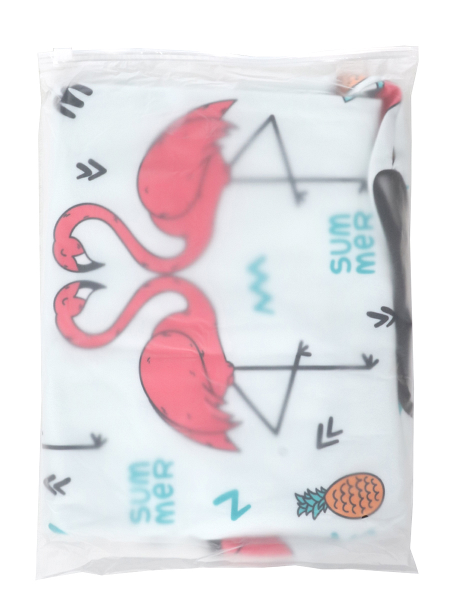 Housse de valise Periea White with Summer Flamingos M