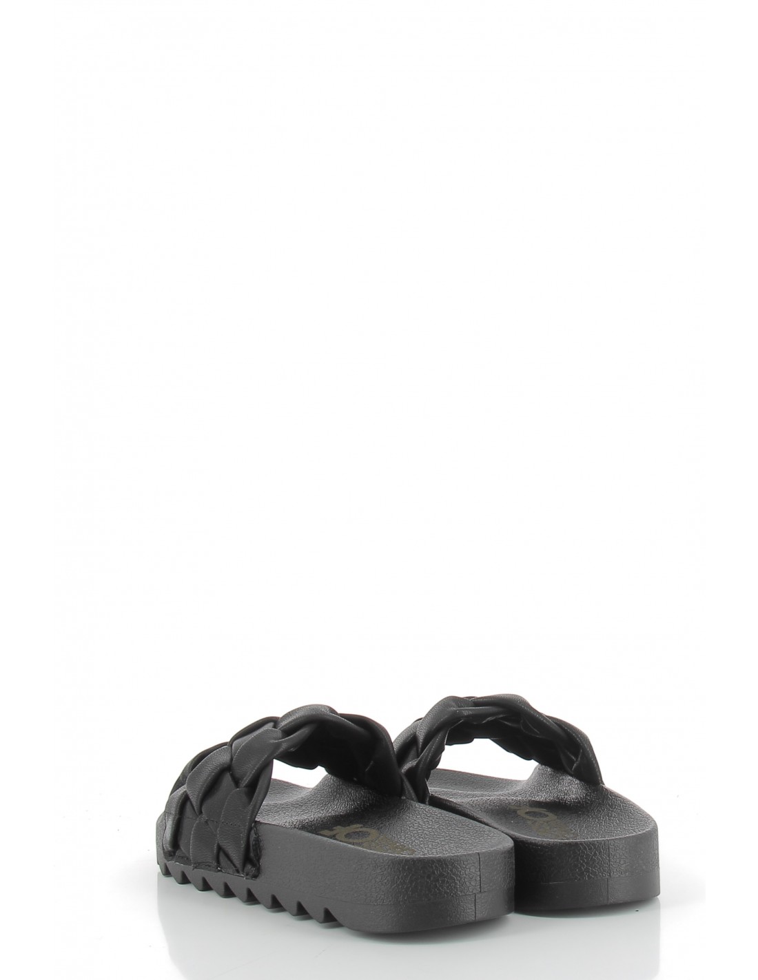 colors of california claquettes slide with braided upper black femme