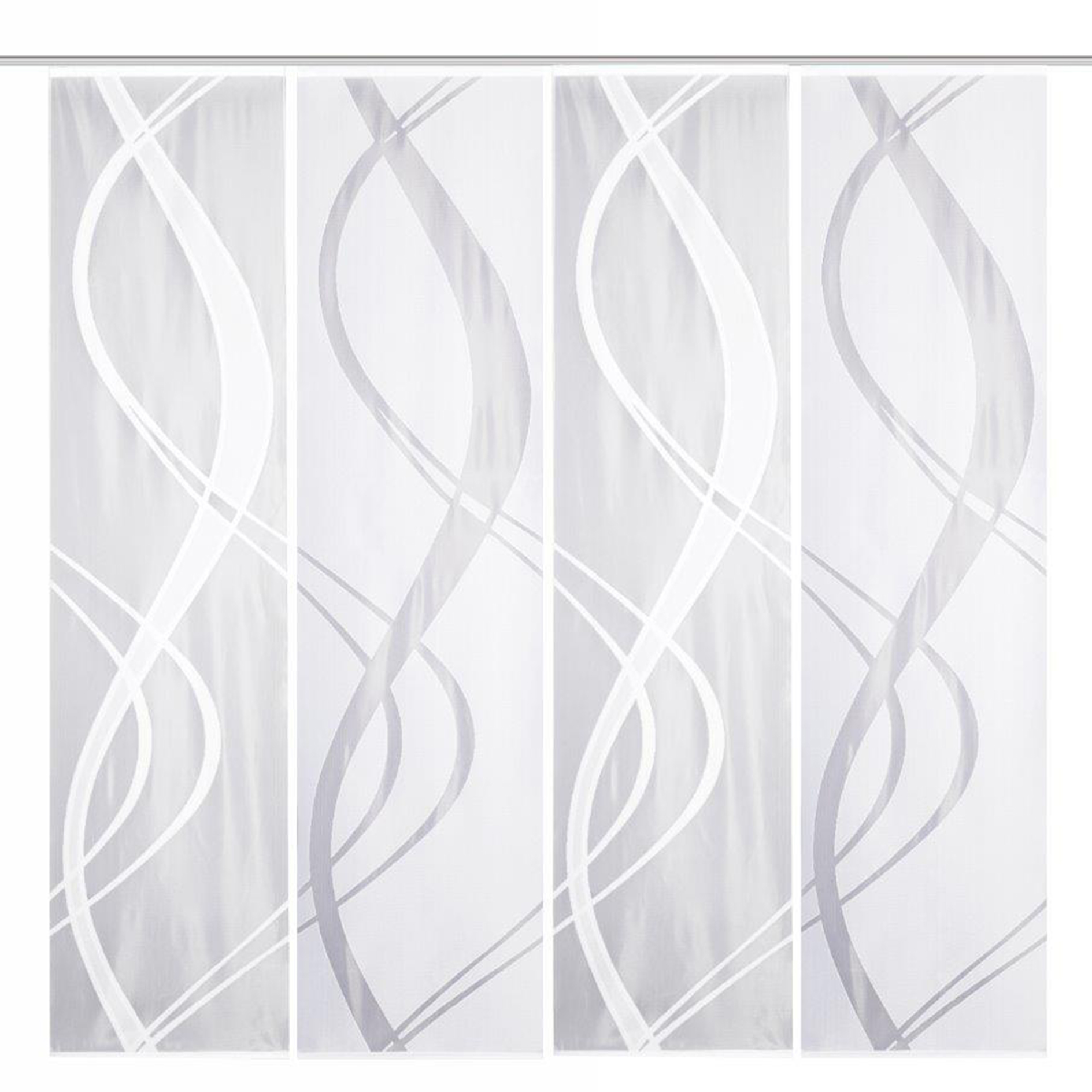 4-teiliges Schiebevorhang-Set TIBASO - transparent-weiß - je 57x225 cm