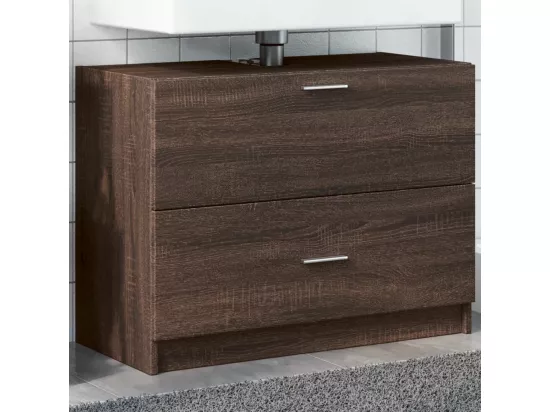 Armoire d'évier chêne marron 78x37x59 cm bois d'ingénierie