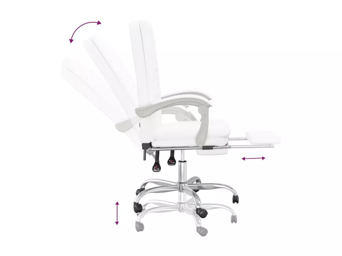 Fauteuil inclinable de bureau Blanc Similicuir