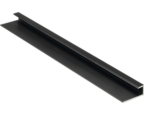 Aluminium U-profiel, matzwart, 6x5,5x18x2600 mm