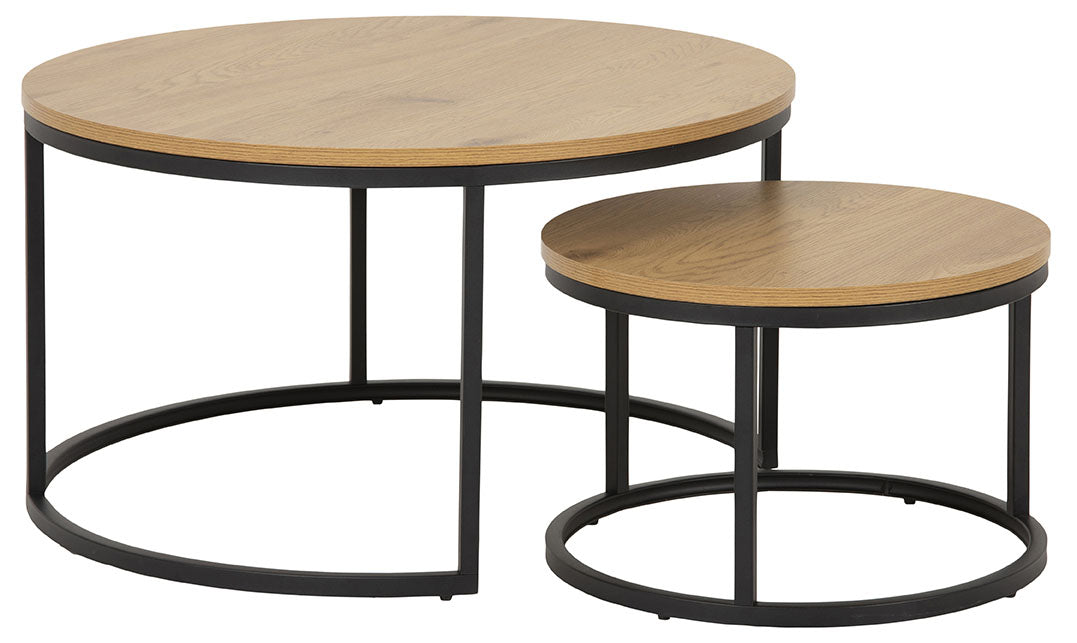 Rivan Salontafel - ø80/ø50 - Eiken - Set van 2