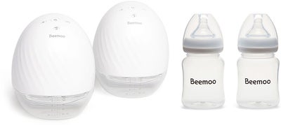 Beemoo CARE Wearable Elektrisk Brystpumpe Dobbel inkl. Brystmelkflaske 180 ml 2-pack