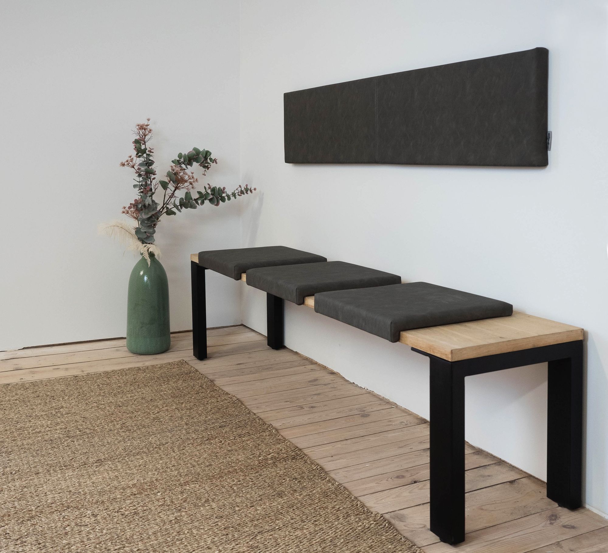 Lycce XXL Wandkissen Wandpolster inkl. Montage-Set, Kunstlederbezug