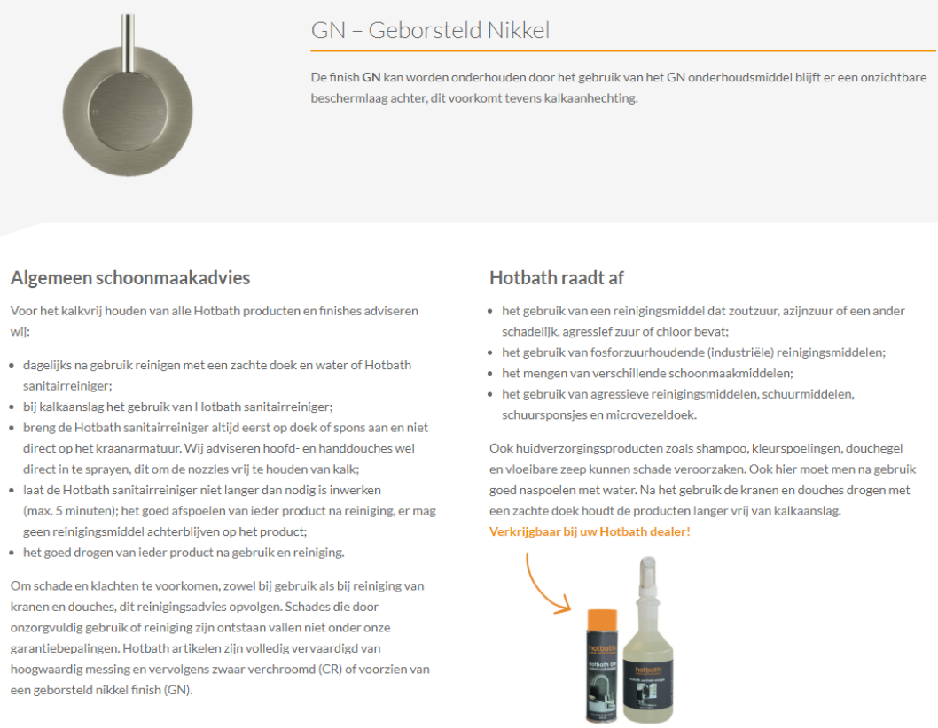 Hotbath Cobber Uitloop 25cm Geborsteld Nikkel CB094
