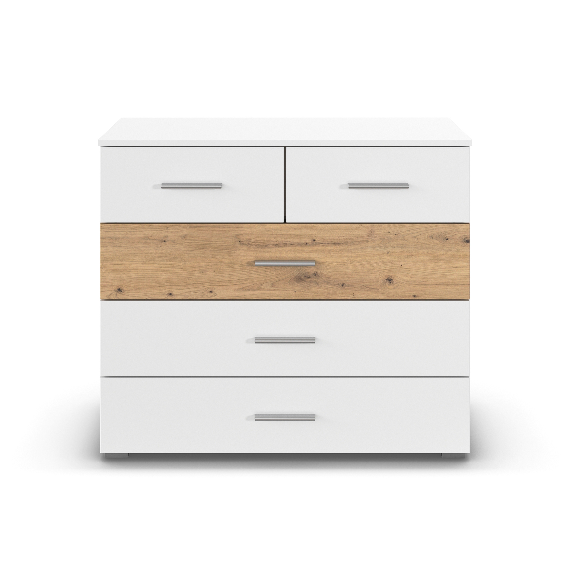 Kommode - weiß - Artisan Eiche - 93 cm breit