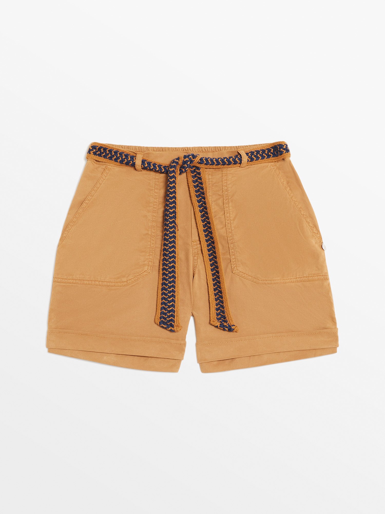 Short Femme Avec Ceinture Marron