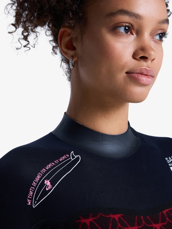 3/2mm Swell Natural Combinaison de surf back zip Noir Femme